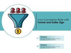 Icon conversion rate with funnel and dollar sign