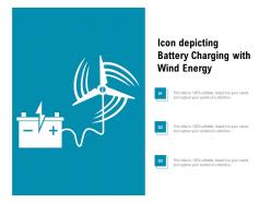 Icon Depicting Battery Charging With Wind Energy