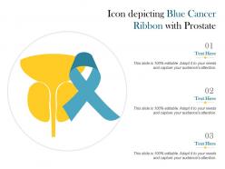 Icon depicting blue cancer ribbon with prostate