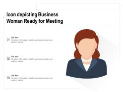 Icon depicting business woman ready for meeting