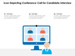Icon depicting conference call for candidate interview