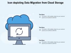 Icon depicting data migration from cloud storage