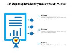 Icon depicting data quality index with kpi metrics