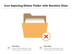 Icon depicting delete folder with sensitive data
