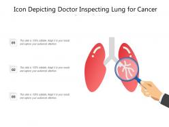 Icon depicting doctor inspecting lung for cancer