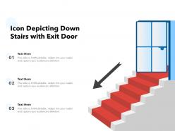 Icon depicting down stairs with exit door