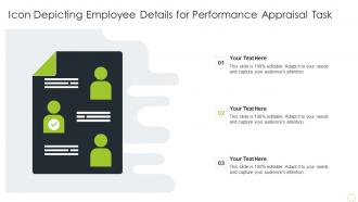 Icon Depicting Employee Details For Performance Appraisal Task