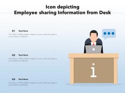 Icon depicting employee sharing information from desk