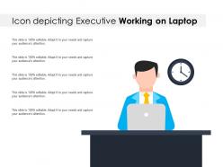 Icon depicting executive working on laptop