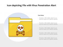 Icon depicting file with virus penetration alert