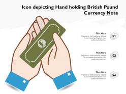 Icon depicting hand holding british pound currency note