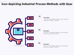 Icon depicting industrial process methods with gear