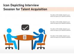 Icon depicting interview session for talent acquisition