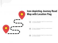 Icon depicting journey road map with location flag