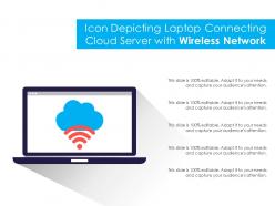 Icon depicting laptop connecting cloud server with wireless network