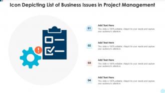 Icon depicting list of business issues in project management