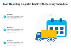 Icon depicting logistic truck with delivery schedule