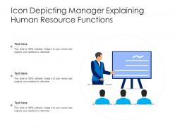 Icon depicting manager explaining human resource functions
