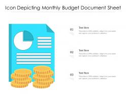 Icon depicting monthly budget document sheet