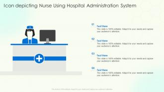 Icon Depicting Nurse Using Hospital Administration System