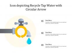 Icon depicting recycle tap water with circular arrow