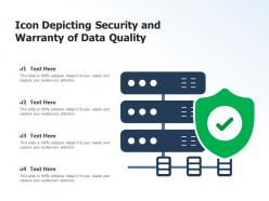 Icon depicting security and warranty of data quality