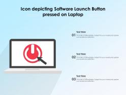 Icon depicting software launch button pressed on laptop
