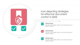 Icon Depicting Strategies For Effective Document Control In QMS