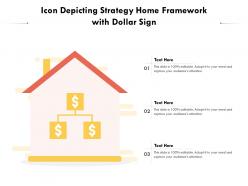 Icon depicting strategy home framework with dollar sign