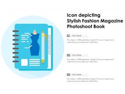 Icon depicting stylish fashion magazine photoshoot book