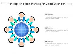 Icon depicting team planning for global expansion