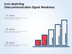 Icon depicting telecommunication signal weakness