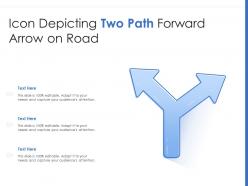 Icon depicting two path forward arrow on road