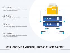 Icon displaying working process of data center