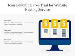 Icon exhibiting free trial for website hosting service