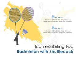 Icon exhibiting two badminton with shuttlecock