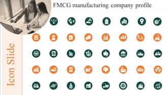 Icon FMCG Manufacturing Company Profile Ppt Powerpoint Presentation Gallery Grid