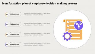 Icon For Action Plan Of Employee Decision Making Process
