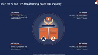 Icon For Ai And RPA Transforming Healthcare Industry