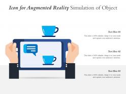 Icon for augmented reality simulation of object
