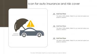 Icon For Auto Insurance And Risk Cover
