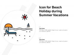 Icon for beach holiday during summer vacations
