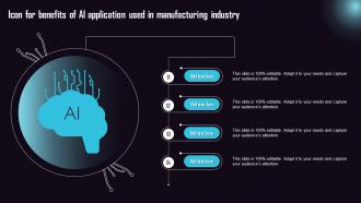 Icon For Benefits Of AI Application Used In Manufacturing Industry