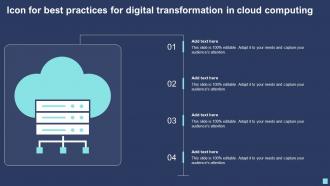 Icon For Best Practices For Digital Transformation In Cloud Computing