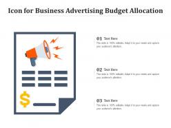 Icon for business advertising budget allocation