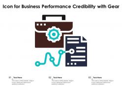 Icon for business performance credibility with gear