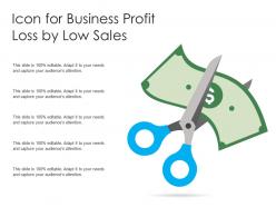Icon for business profit loss by low sales