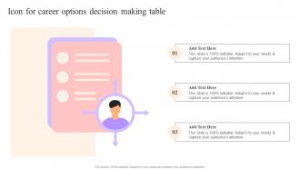Icon For Career Options Decision Making Table