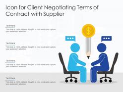 Icon for client negotiating terms of contract with supplier