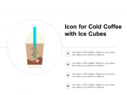 Icon for cold coffee with ice cubes